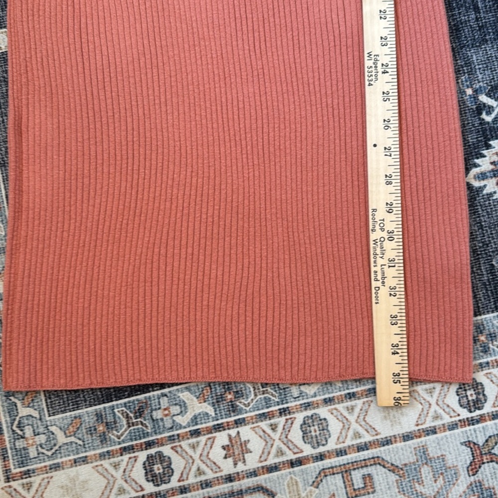 Gap Women’s Pink Ribbed Midi Cotton Blend Dress - Picture 8 of 10